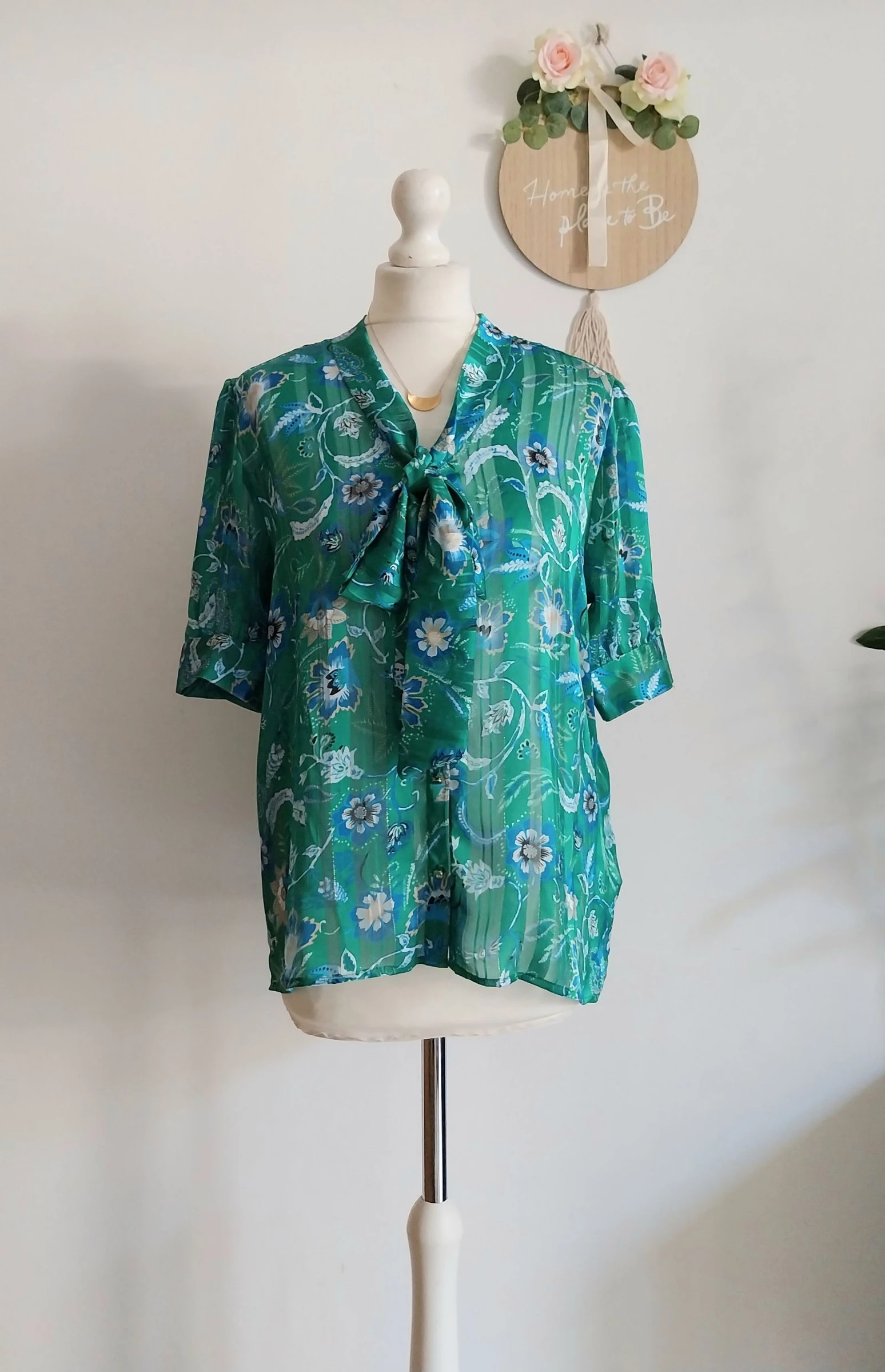 Nuevo y magnífico blusón de gasa con estampado floral LH Talla 40 – photo 3